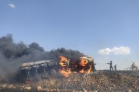 Kaza Yapan Tir Alev Aldi, Yangin Tarlaya Siçradi