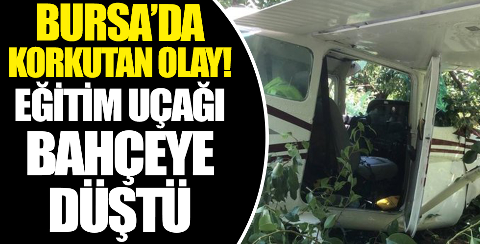 Bursa'da eğitim uçağı bahçeye indi!