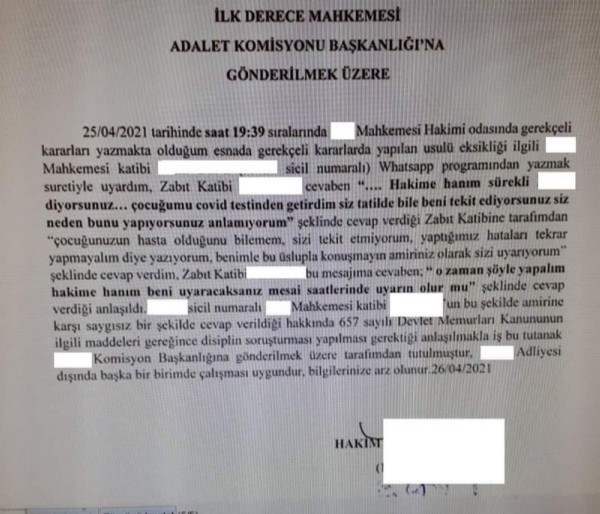 İzmir'de zabıt katibi, kendisini uyaran hakime verdiği yanıt yüzünden sürüldü