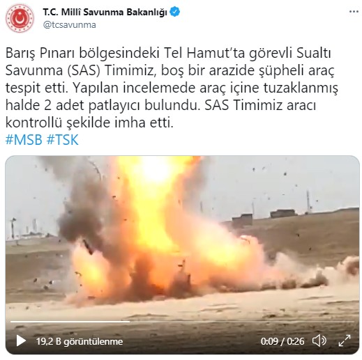 MSB o görüntüyü paylaştı: Böyle imha edildi!