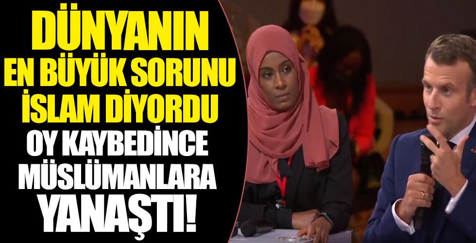 Emmanuel Macron oy toplamak için canlı yayına başörtülüleri çıkardı