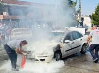 HASTANE - Silvan'da Seyir Halindeki Araç Yandi
