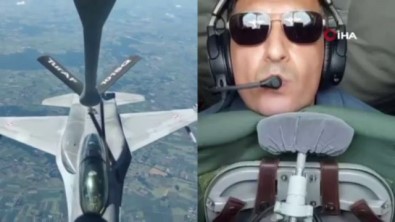Türk Askeri Tanker Uçagindan Polonya F-16'Larina Havada Yakit Ikmali