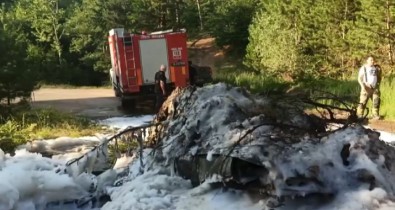 Bursa'da Yangin Söndürmede Ilginç Yöntem