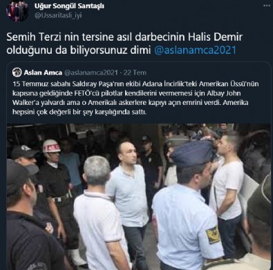 İYİ Parti Tokat İl Başkan Yardımcısı Uğur Songül Sarıtaşlı FETÖ'cü darbeci Semih Terzi'ye sahip çıktı!