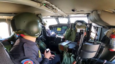 Jandarma Ekipleri Erzurum-Bingöl Kara Yolunda Helikopterle Denetim Yapti