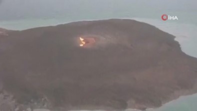 Hazar Denizi'nde Patlamanin Meydana Geldigi Çamur Volkani Görüntülendi