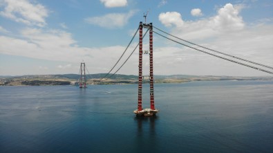 1915 Çanakkale Köprüsü'nün Aski Halat Montaji Basladi