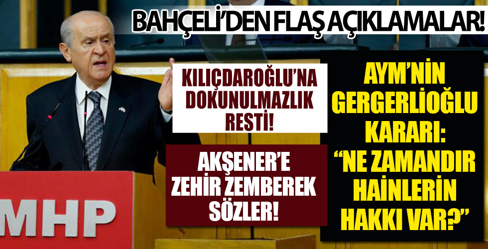 Devlet Bahçeli'den önemli açıklamalar!