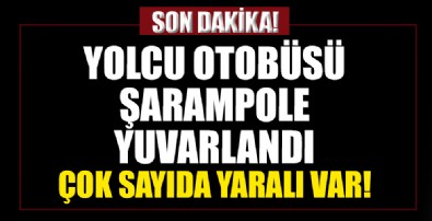 Uşak'ta yolcu otobüsü şarampole devrildi: 33 yaralı var