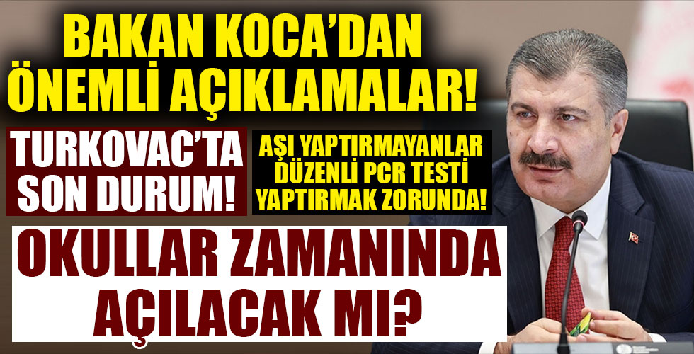 Bakan Koca'dan önemli açıklamalar!