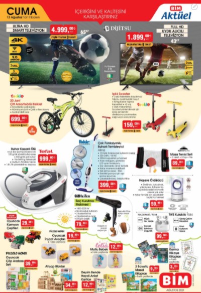13 Ağustos BİM Kataloğu BİM’e Bu Cuma Neler Gelecek? BİM’de Bu Cuma Neler Var? 13 Ağustos BİM Aktüel