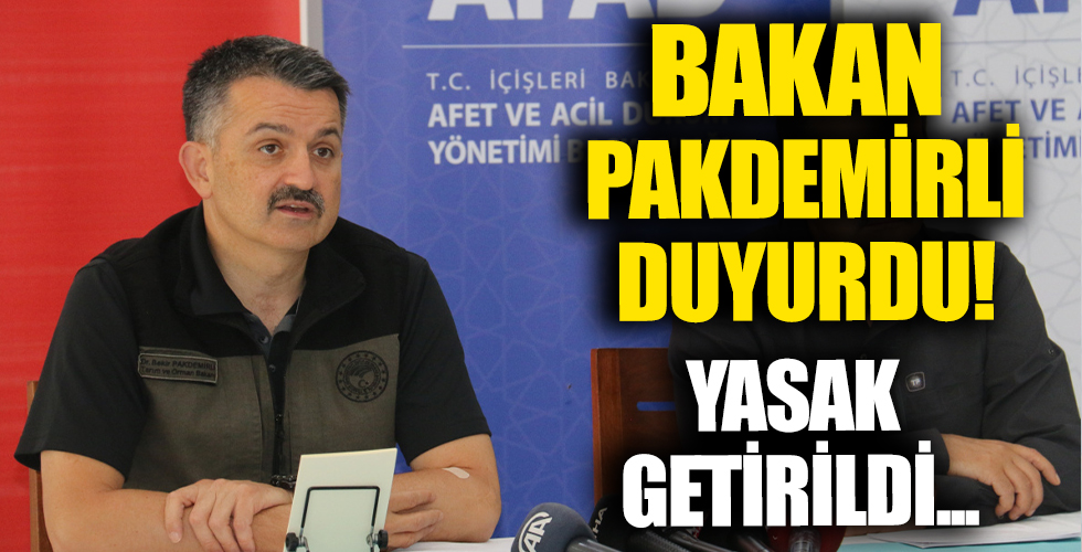 Bakan Pakdemirli'den Antalya ve Muğla açıklaması: Ava kapatılması kararı aldık...