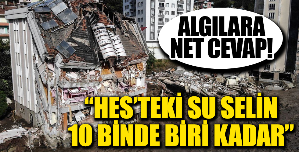 'Afete neden oldu' algısını düşüren rakamlar! 'HES'teki su selin 10 binde biri kadar'