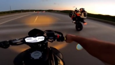 Sile Yolunda 6 Motosikletlinin Tek Teker Terörü Kamerada