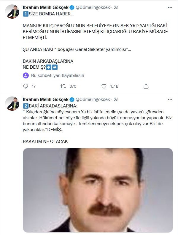 Melih Gökçek'ten bomba haber! 'Mansur Yavaş...'