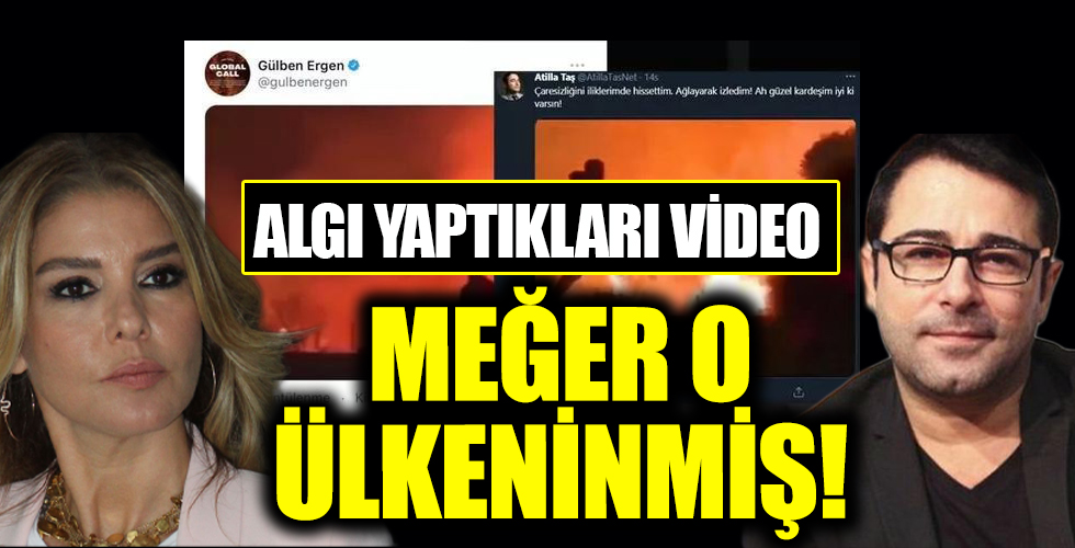 Gülben Ergen ve Atilla Taş ABD'deki yangın videosunu Türkiye gibi paylaşarak ülkemizi karalamaya çalıştı