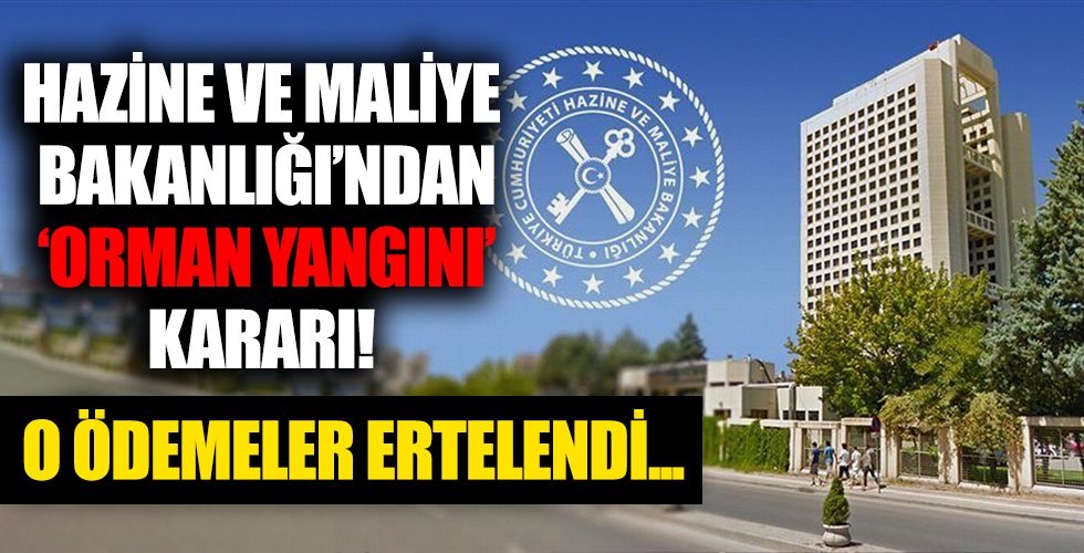 Hazine ve Maliye Bakanlığı'ndan 'orman yangını' kararı!