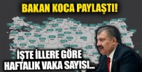 Sağlık Bakanı Fahrettin Koca illere göre haftalık vaka sayısını paylaştı