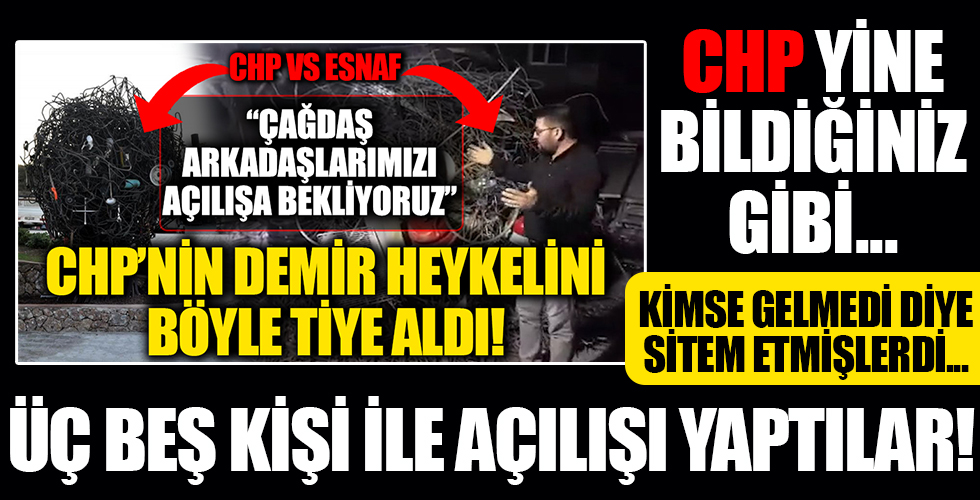 CHP yine bildiğiniz gibi! Datça Belediyesi dalga konusu olan sanayi heykelinin açılışını yaptı!