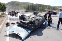 Takla Atan Otomobilden Burnu Bile Kanamadan Kurtuldu