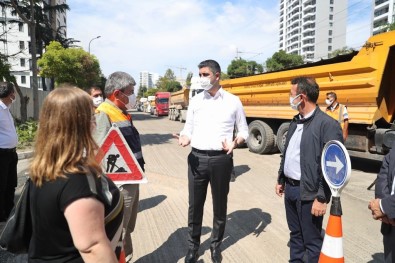 Baskan Gökhan Yüksel, Tekel Caddesi'ndeki Altyapi Çalismalarini Yerinde Inceledi