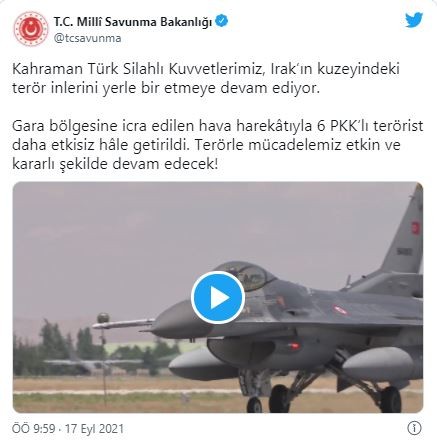 TSK'dan Gara'ya bombardıman! 6 terörist etkisiz!
