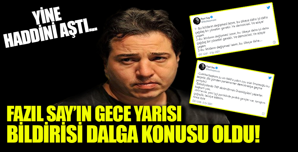 Fazıl Say'ın gece yarısı bildirisi dalga konusu oldu