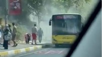 Sarıyer'de İETT’ye ait bir otobüsün motoru alev alev yandı!