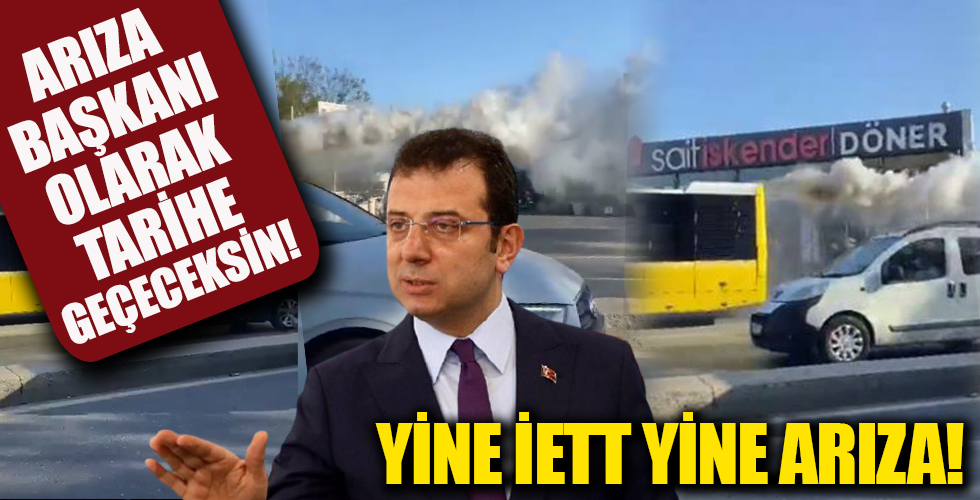 İstanbul'da arızalanan İETT, dumanlar çıkararak yoluna devam etti