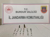 Burdur'da Roma Dönemine Ait Sikke Ve Insan Figürlü Heykel Ele Geçirildi