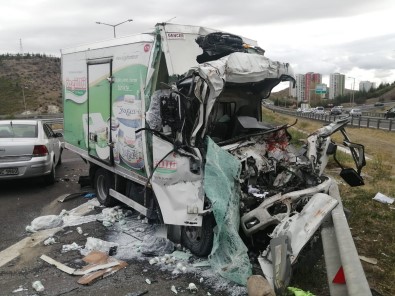 Baskent'te Feci Kazada Üç Kamyon Birbirine Girdi Açiklamasi 1 Ölü, 2 Yarali