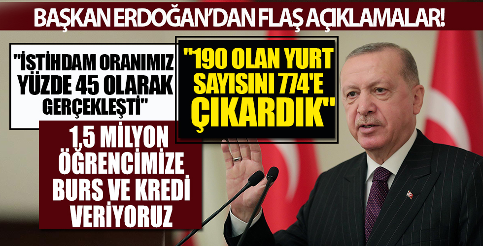 Kabine Toplantısı sona erdi! Başkan Erdoğan'dan öğrenci yurdu eleştirilerine yanıt: 1 milyonu geçti
