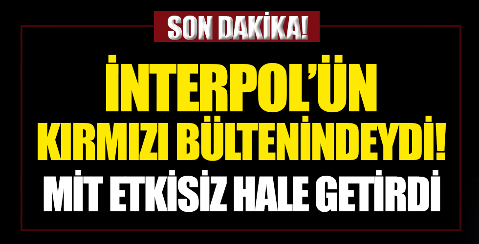 İnterpol'ün kırmızı bültenindeydi! MİT Engin Karaaslan'ı etkisiz hale getirdi