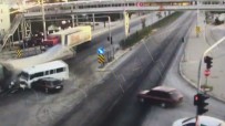 Tirin Kavsakta Minibüs Ve Otomobile Çarptigi Anlar Güvenlik Kamerasinda