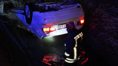 Sulama Kanalina Otomobil Uçtu, Ekipler Alarma Geçti