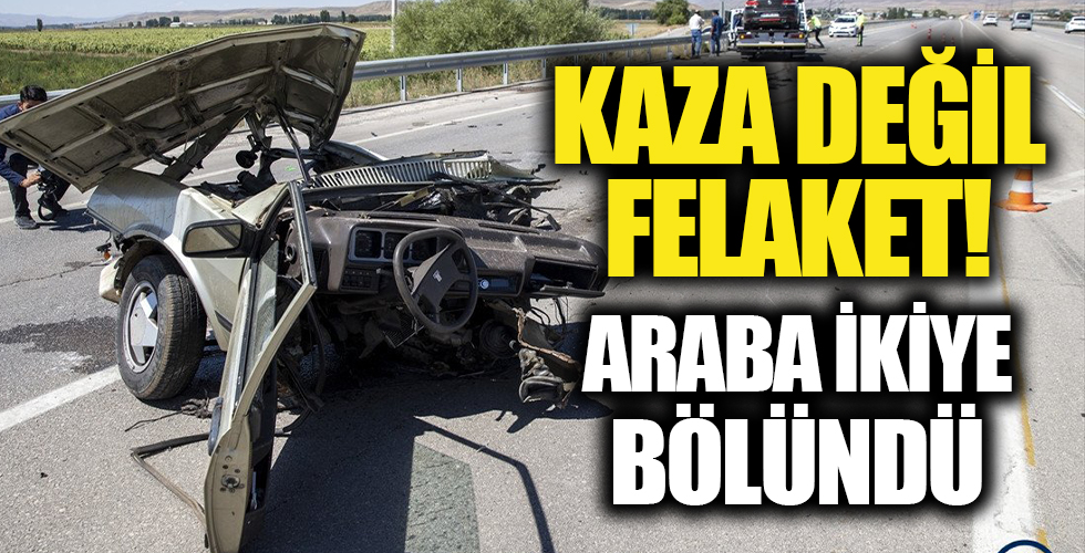 Erzurum’da otomobil kazada ikiye bölündü: 5 yaralı