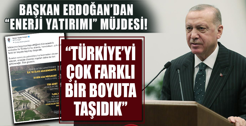 Başkan Erdoğan Twitter'dan paylaştı: Türkiye'yi bu alanda çok çok farklı bir boyuta taşıdık