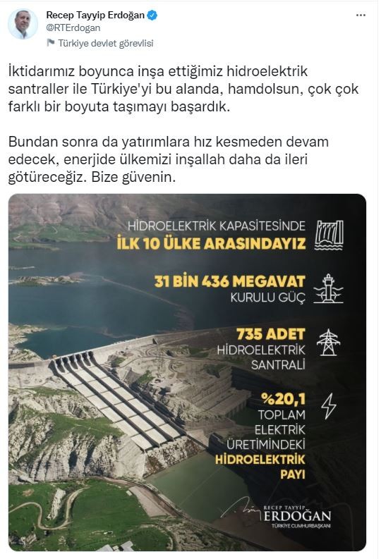 Başkan Erdoğan Twitter'dan paylaştı: Türkiye'yi bu alanda çok çok farklı bir boyuta taşıdık