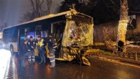 Beşiktaş'ta İETT otobüsü asırlık çınar ağacına çarptı!