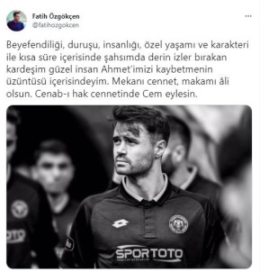 Baskan Özgökçen'den Ahmet Çalik Açiklamasi