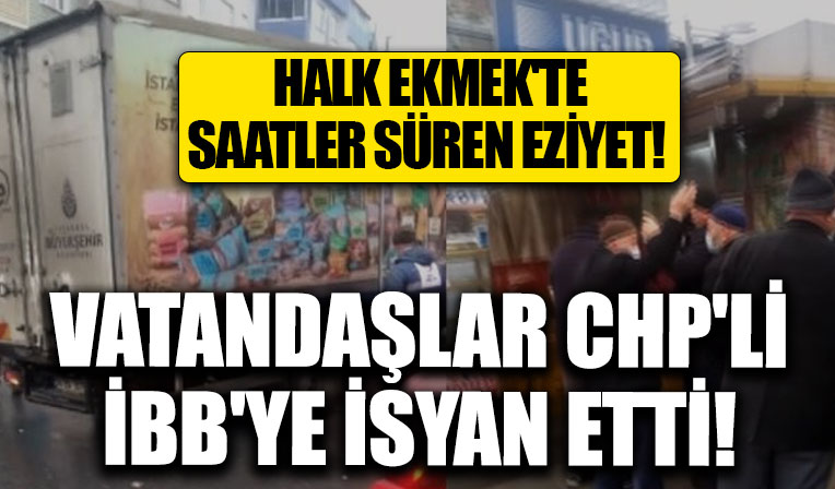 Bağcılar'da halk ekmek servisi gecikti, vatandaş tepki gösterdi! 100 metreden fazla kuyruk oluştu