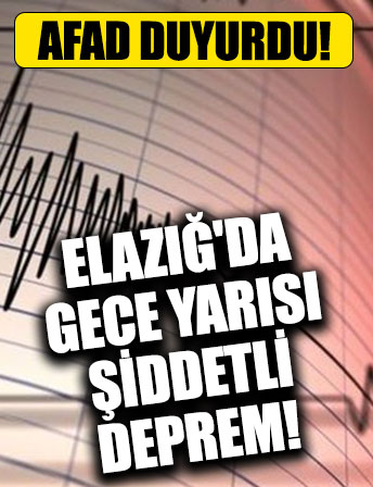 Elazığ'da 4 büyüklüğünde deprem!