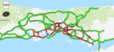 Istanbul'da Trafik Yogunlugu, Seviye Yüzde 65'E Yükseldi