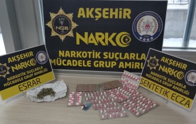 Aksehir'de Durdurulan Araçta 150 Adet Uyusturucu Hap Ele Geçirildi