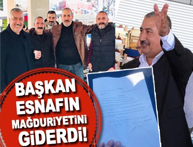 Başkan Recep Ayhan pazarcı esnafının mağduriyetini çözüme ulaştırdı!
