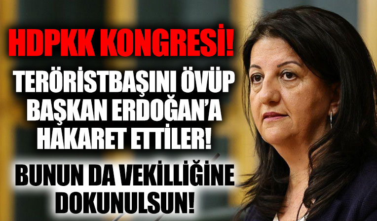 HDP kongresinde bebek katili teröristbaşına övgüler dizilip, Başkan Erdoğan'a hakaret edildi!