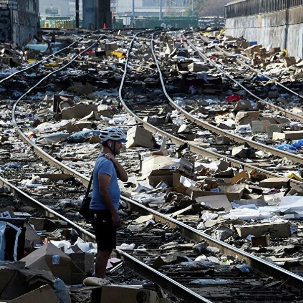 ABD'de hareket halindeki tren yağmalandı!