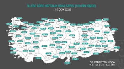 Bakan Koca Il Bazinda 100 Bin Kisi Içinde Bir Haftalik Vaka Haritasini Paylasti