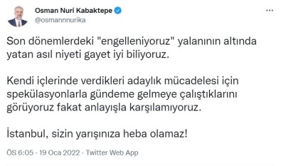 AK Parti Il Baskani Kabaktepe'den Imamoglu'na Cevap Açiklamasi 'En Iyi Bildigi Is Engelleniyoruz Bahanesi'
